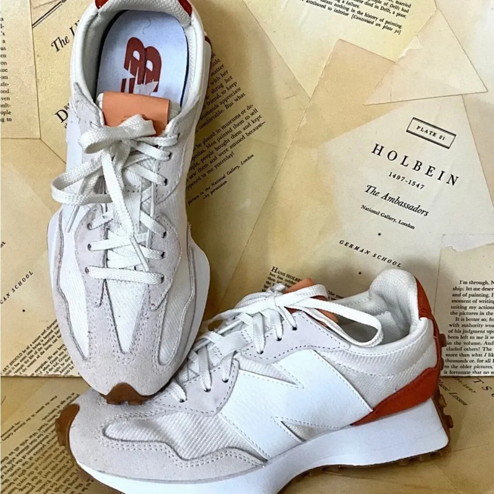 Free People New Balance 327 Sneakers Reflection Tan White Rust - Picture 2 of 9
